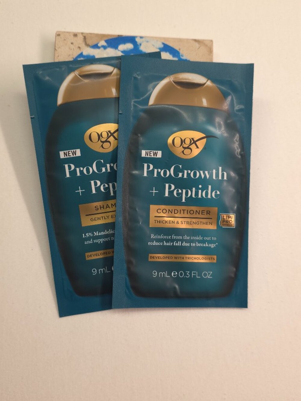 OGX 2pc ProGrowth + Peptide Thickening Shampoo & Conditioner Duo - 9ml each